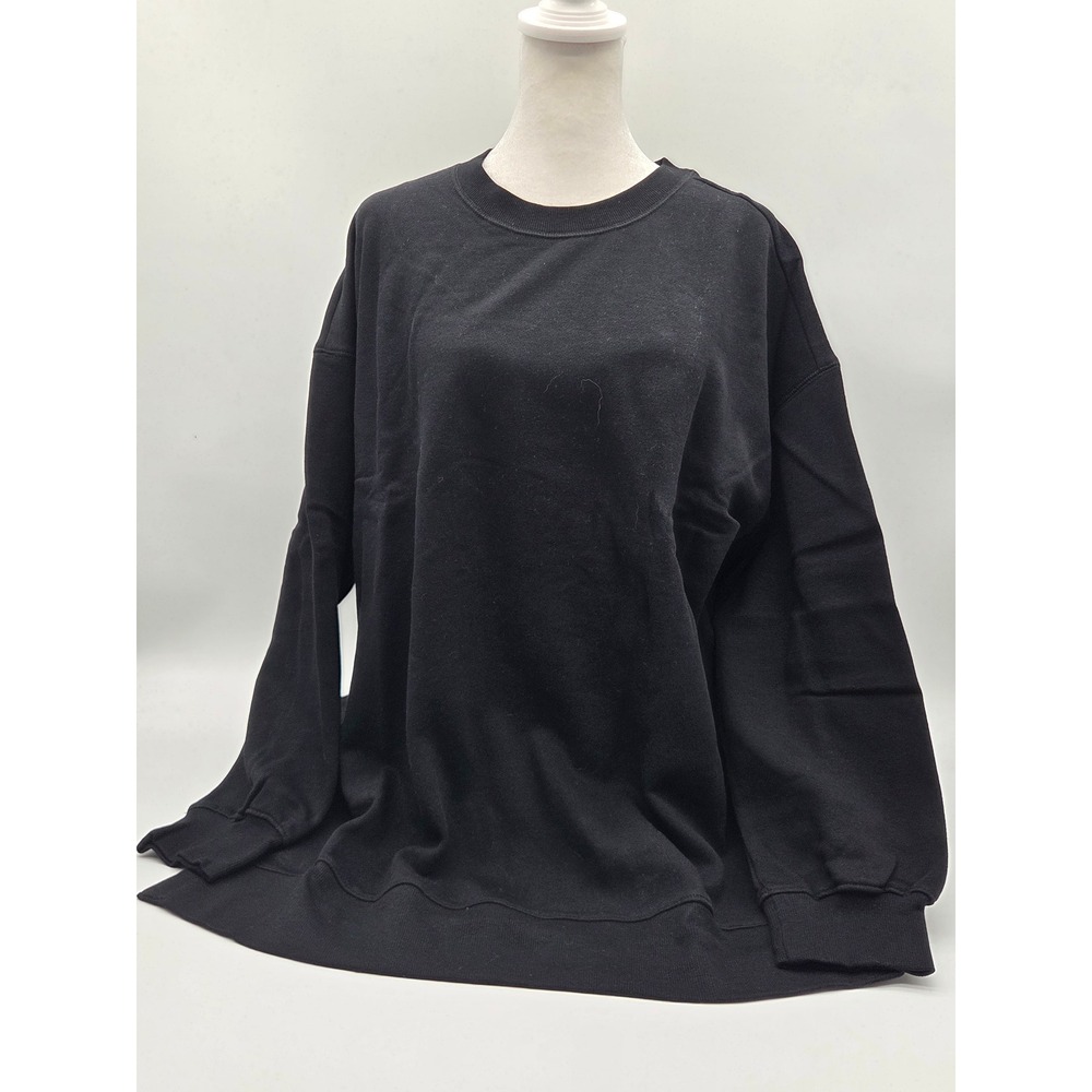 Old Navy SoComfy Black Oversized Crewneck Sweatshirt Size S 101-674
